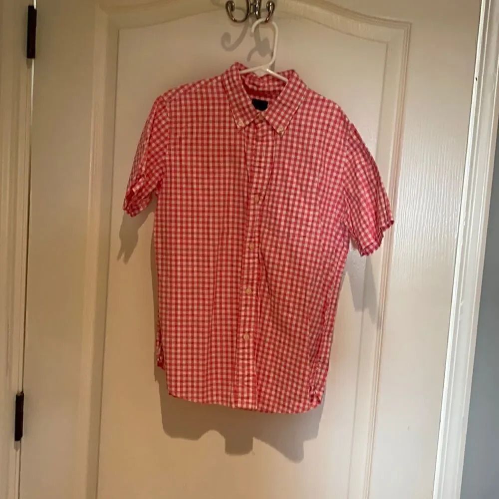 Gap Kids pink checked button down 10